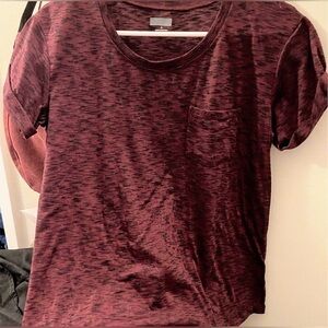 Men's Maroon Crewneck T-Shirt with Chest Pocket Size S